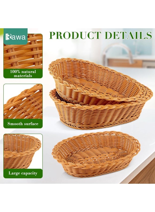 روعة مجموعة سلال من ثلاث قطع: سلة صغيرة منسوجة، سلة تخزين مكتبية، سلة تخزين طعام من الخيزران. سلال قابلة للغسل بالكامل ومناسبة لتخزين الطعام والألعاب والوجبات الخفيفة والأدوات المكتبية والأغراض المتنوعة، كما أنها متعددة الاستخدامات. - Image 2